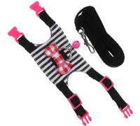 Denim Bunny Harness Kit with Leash, Sleeveless Bowknot Hamster Vest | Printed Clothing Design, Lovely Fashionable Styling, for Rabbits and Dwarf Hamsters, Special Occasions or Backyard Walks