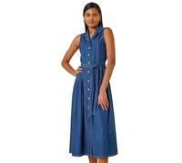 Denim Button Through Midi Dress Roman Mid Blue 20
