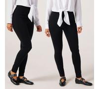 Denim & Co. 2 Pack Ponte Leggings BLACK,BLACK 4XL