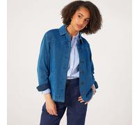 Denim & Co. Comfy Knit Collared Jacket DARK INDIGO 2XL