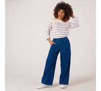 Denim & Co. Denim Style Wide Leg Trouser Petite MEDIUM INDIGO EXTRA SMALL