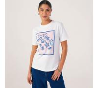 Denim & Co. Essential Motif Print Crew Neck T-shirt ORANGE PRINT 2XL