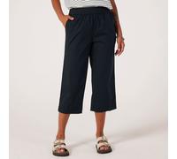 Denim & Co. Stretch Poplin Pull On Cropped Trousers BLACK 2XL