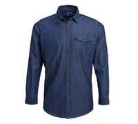 Denim Contrast Stitching Shirt Premier Indigo XXL