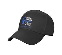 Denim Dad Hat in This Family Nobody Fights Alone Prostate Cancer Awareness Baseball Cap Adjustable Trucker Hat Unisex Baseball Hat for Fishing Camping Travel
