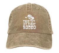 Denim Dad Hat This Actually is My First Rodeo Baseball Hat Fashion Trucker Hat Vintage Outdoor Cap for Running Fishing Camping