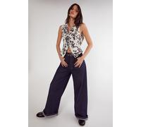 Denim Dalmatian Print Longline Waistcoat NastyGal Mono 6