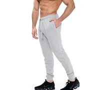 Denim Desire Men's Slim Fits Jogging Bottom Skinny Joggers Gym Workout Cuffed Ankle Terry Fleece Casual Bottom Men Trouser UK Size S-XXL (Grey, L)