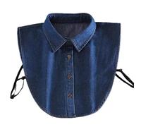 Denim Detachable Collar, Fashion Collar for Women - Layering Staple Under, Chic False Collar Accessory (Blue)