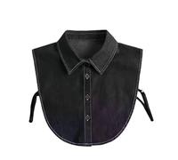 Denim Detachable Collar, Fashion Collar for Women - Layering Staple Under, Chic False Collar Accessory (Black)