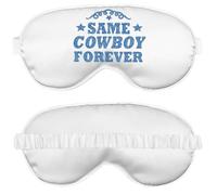 Denim & Diamonds Party Decorations - Sparkly Blue Same Cowboy Forever White Soft Bridal Grade Satin Sleep Mask - Last Rodeo Bachelorette Gifts - (BlSCF) White