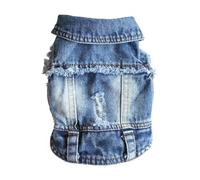 Denim Dog Coat for Small & Medium Dogs - Stylish Cowboy Puppy Jacket with Adjustable Straps - Cute Pet Vest for Dogs & Cats - XS to 2XL Sizes - Trendy Jeans Dog Outfit for Daily Wear(B,XXL)