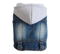 Denim Dog Coat for Small & Medium Dogs - Stylish Cowboy Puppy Jacket with Adjustable Straps - Cute Pet Vest for Dogs & Cats - XS to 2XL Sizes - Trendy Jeans Dog Outfit for Daily Wear(C,L)
