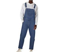 Denim Dungarees Mens Casual Jeans Overalls Relaxed Fit Jumpsuit with Adjustable Straps Chest Pocket Plus Sizes Bib Dungaree Baggy Playsuit Trousers for Work Streetwear