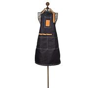 Denim Fabric Gardening Apron With Multiple Pockets Fallen Fruits Blue One Size