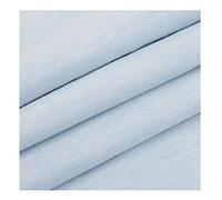 Denim Fabric Pure Cotton Garment Trousers Skirts Summer Solid Washed Print Fabric Shirt Fabric（50x150cm）(Color:Pale Blue)