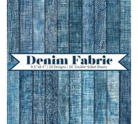 Denim Fabric Scrapbook Paper Craft Pad: 20 Blue Jeans Designs, 20 Double-Side Sheets Printed on 8.5"x8.5" Sized Paper With Premium Color. Perfect for ... Cardstock, Gift Wrapping, DIY Project Etc.