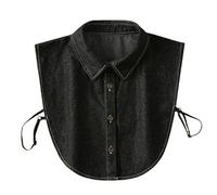 Denim False Collar, denim dickies collars for women, The Ultimate Layering Essential for Women (Black)