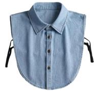 Denim False Collar - the Layering Essential for Women, Denim False Collar for Women, Fake Collar Detachable Dickey Blouse Half Shirts Peter Pan Faux Falses Collars for Ladies Denims (A07)