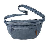 Denim Fanny Pack, Trendy Blue Jean Crossbody Bag - Adjustable Strap Large Capacity for Women, Fashion