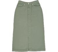 Denim High Waist Midi Jean Skirt for Women's. Below Knee Pencil Skirt with Slit and Pockets Front Seam. (UK, Alpha, XL, Regular, Regular, Olive Green)