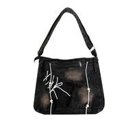 Denim Hobos Bag, Retro and Old Large-capacity Messenger Bag, Sweet and Cool Y2K Wind Commuter Shoulder Bag. (black,one size)