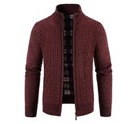 Denim Jacket Mens Mens Knitted Cardigan Thick Hooded Sweater Jumper Full Front Zipper Warmth Winter Fleece Coat Long Sleeve Mid-Length Causal Sweaters for Men Men Ugly Christmas Sweater With Lights