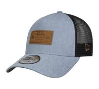 Denim Leather Patch Trucker Cap by New Era