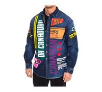 Denim Long Sleeve Shirt with Brand Motif - male - Dsquared2 - Casual Shirts - Multicolor - S - Shirts S