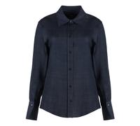 Denim Look Shirt with Rounded Hem - female - Hugo - Shirts - Blue - L - Blouses & Shirts L