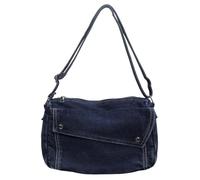 Denim Messenger Bag Casual Retro Women Crossbody Bag Dark Blue