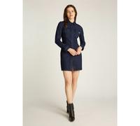 Denim Mini Shirt Dress with Long Sleeves untreated