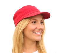 Denim Newsboy Cap Baker Boy Hat Sports Holiday Hat Red Denim Cap by CRAGGI