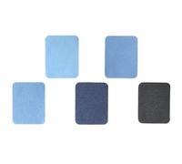 Denim Patches for Jeans Iron on Repair, 5PCS Premium Quality Iron on Patches for Inside Outside Jeans, Strongest Glue 100% Cotton Assorted Shades of Blue Black Clothing Repair Decorating Kit