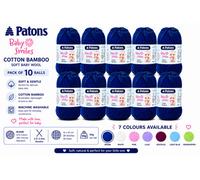 Denim Patons Baby Smiles Cotton Bamboo Yarn 50G Soft Baby Wool