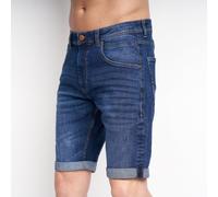 Denim Shorts Dark Stone Wash W30 98% Cotton 2% Elastane Zip Fly Slim Fit Casual