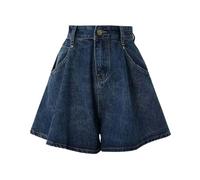 Denim Shorts for Women UK High Waisted Jeans Shorts Skort Wide Leg Cargo Work Short with Pockets Summer A Line Mini Skorts Skirts Casual Slim Stretchy Hot Pants