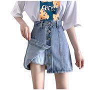 Denim Shorts for Women UK High Waisted Jeans Shorts Skort Wide Leg Cargo Work Short with Pockets Summer A Line Mini Skorts Skirts Casual Slim Stretchy Hot Pants