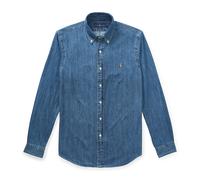 Polo Ralph Lauren Mens Dark Wash (blue) Long-sleeved Button-down Slim-fit Cotton Chambray Shirt S