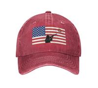 Denim Snapback Cap Trap Skeet Shooting American Flag Comfortable Trucker Hat Ventilation Hole Design Snapback Hat for Running Birthday Casual