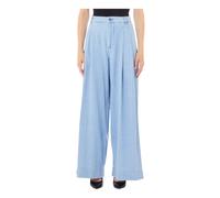 Denim Stripe High Waist Trousers - female - Liu Jo - Wide Trousers - Blue - M - Trousers M
