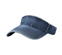 Denim Sun Visor Cap for Women Men Long Peak Thicker Sweatband Hat Anti UV Tennis Visor Sun Hats Adjustable Sports Cap for Golf Dark Blue