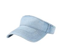 Denim Sun Visor Cap for Women Men Long Peak Thicker Sweatband Hat Anti UV Tennis Visor Sun Hats Adjustable Sports Cap for Golf Medium Blue