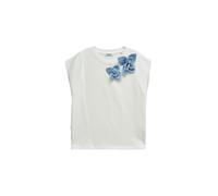 Denim T-Shirt with Floral Appliqué Women's Salsa Jeans Blanc L