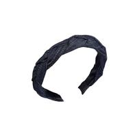 Denim Twist Fabric Headband Pressed Hairpin Hair Bundle With Face Wash Headband On The Outside Denim Blue