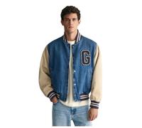Denim University Bomber Jacket, male, Gant, Denim Jackets, Blue, S, Jackets S