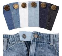 Denim Waist Extenders,6Pcs Adjustable Pants Extenders for Maternity Jeans,Comfortable Button Extender for Jeans & Skirts,Elastic Waistband Extender for Women-6 Colors