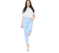 DENIM WISE Ladies high Waisted Jeans Slim Fit Comfy (Sky Blue, 8)