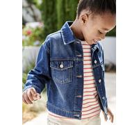 Denim Worker-Style Jacket for Girls denim blue