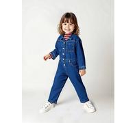 Denim Worker-Style Jumpsuit for Girls medium blue